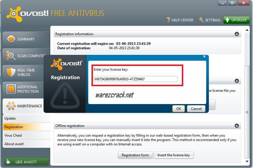 Avast free antivirus key code