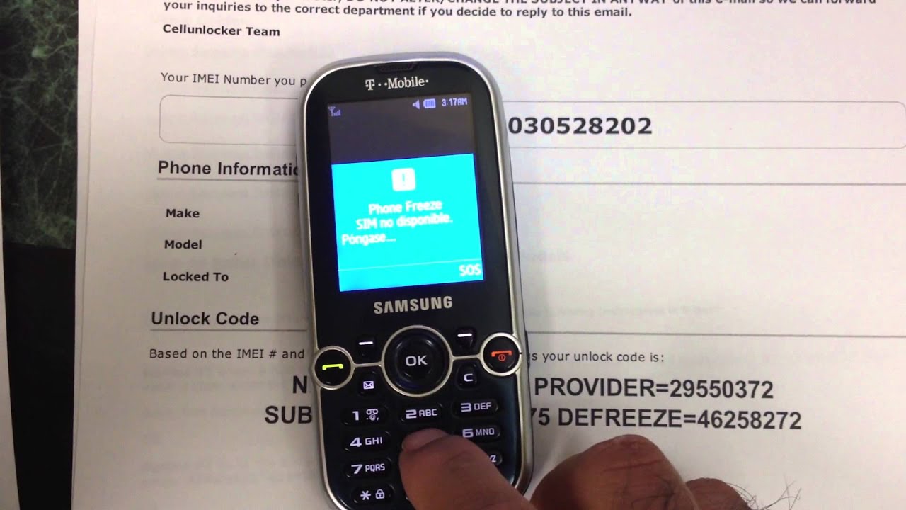 Samsung sgh-t469 unlock code free